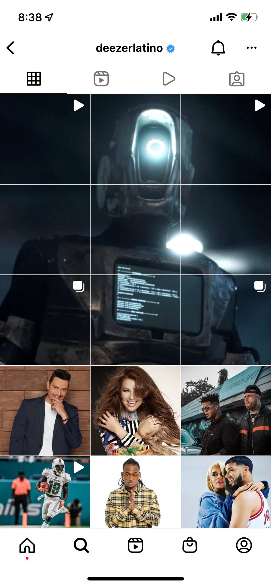 Deezer Latino Instagram grid