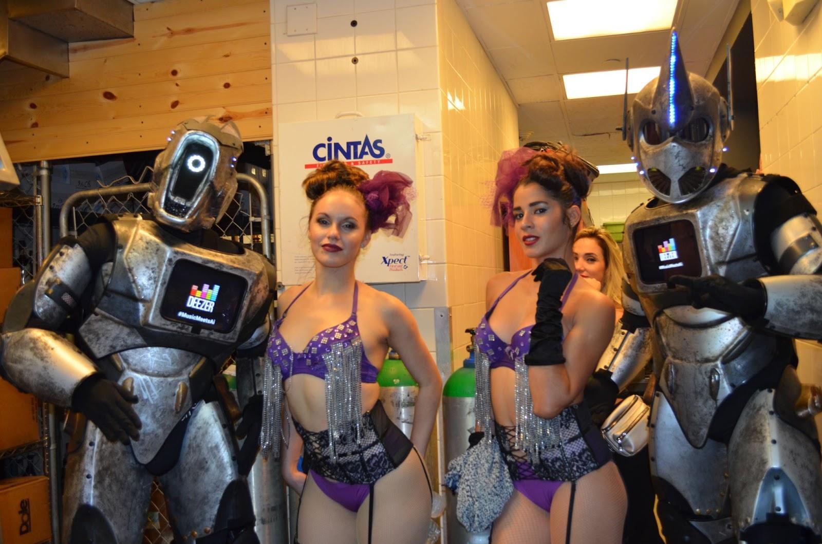 Deezer robots backstage with performers