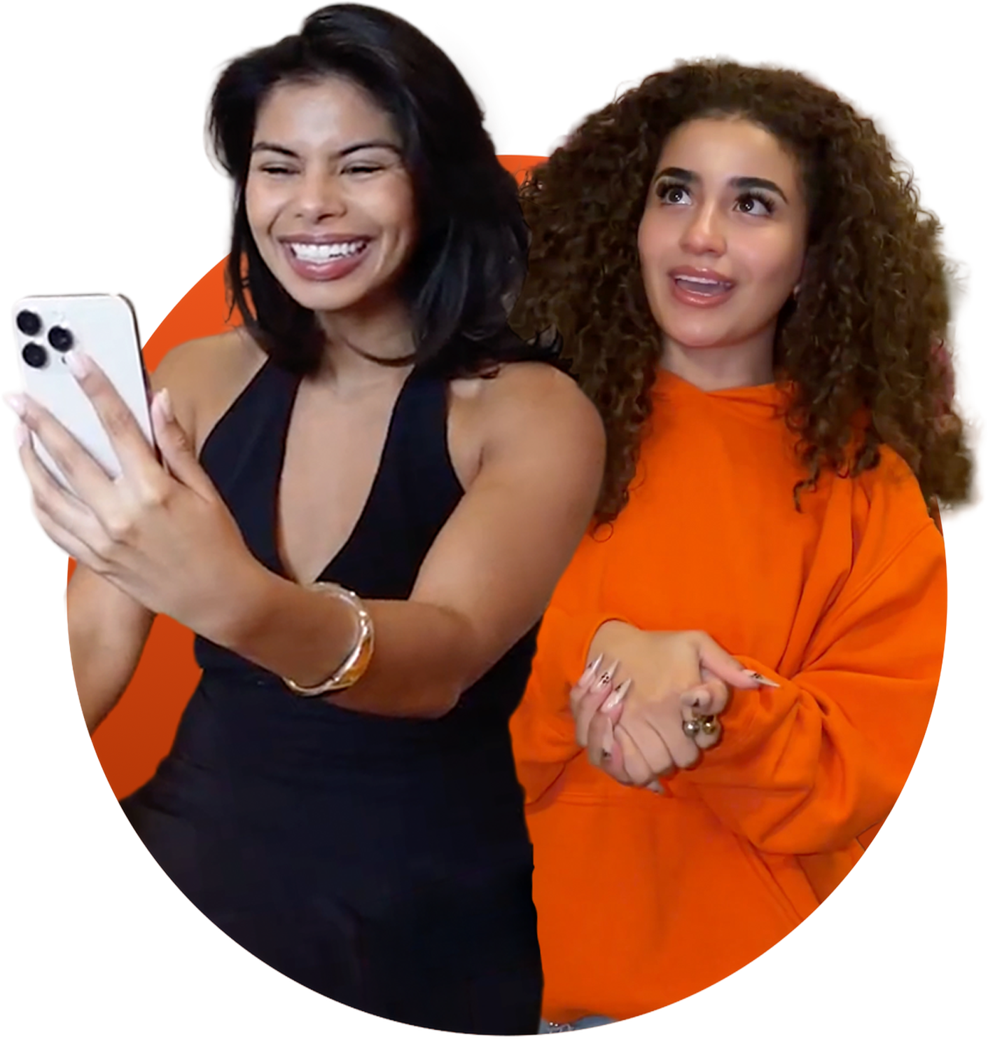 Two Boost Influencer Army creators recording content on a phone
